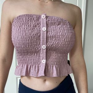 PINK RUFFLED CROP TOP!